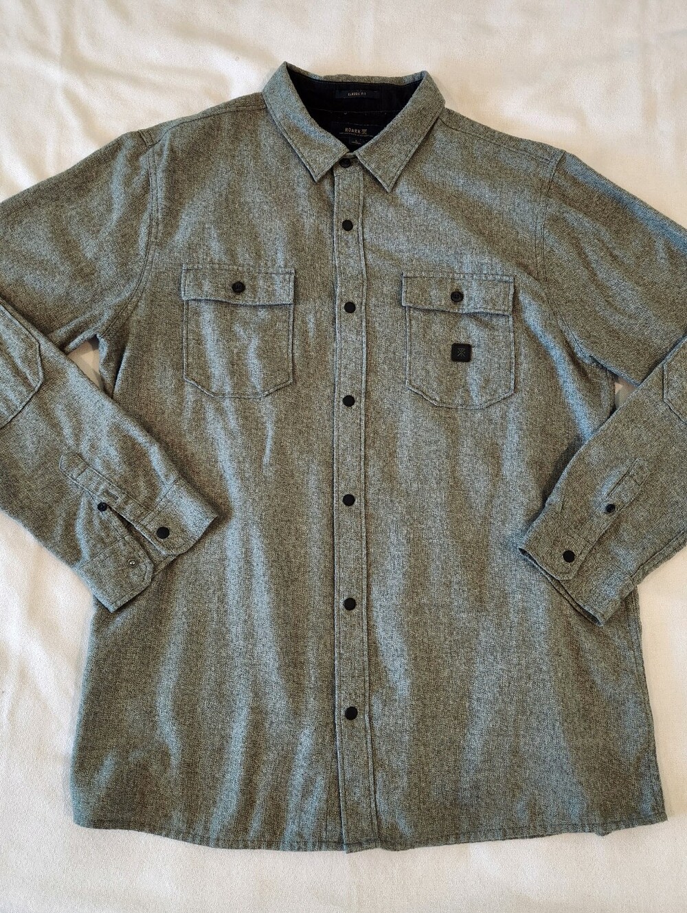 Roark Nordsman Light Flannel Shirt Military Green Mens Size Large RW609